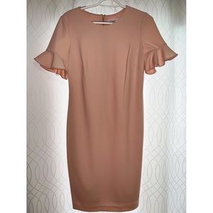 Calvin Klein midi blush pink dress size 8